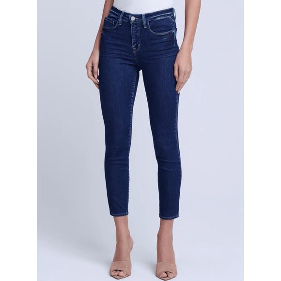 L’Agence Margot Skinny High Rise Dark Wash Jeans 4am $255 30 - Picture 2 of 9